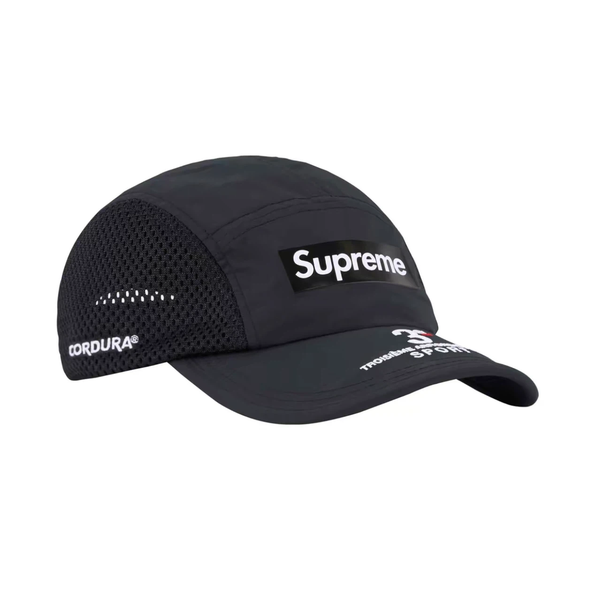 Cordura Mesh 5 Panel Sport Cap, Black 3e Troisième Arrondissement Adjustable Strap Hat