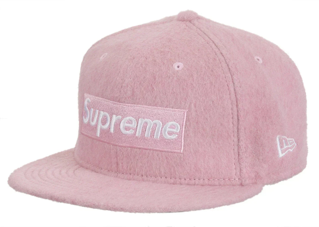 Supreme Mohair Box Logo New Era Pink
